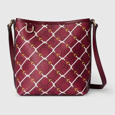 Gucci Printed Gg Mini Bag In Burgundy