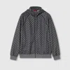 Gucci Monogrammed Zip-up Jacket In Grey