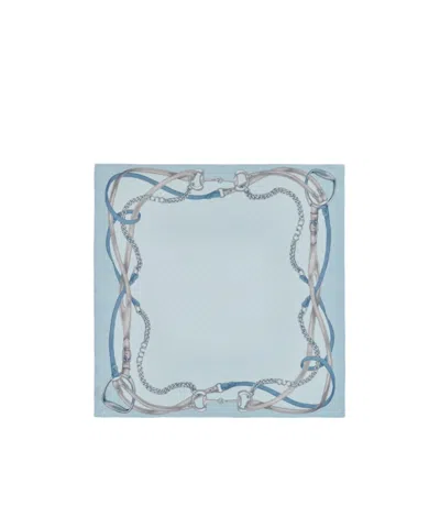 Gucci Printed Gg Silk Jacquard Carré In Blue