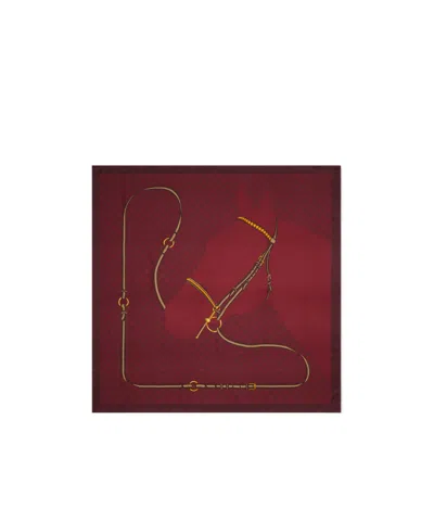 Gucci Printed Gg Silk Jacquard Carré In Red