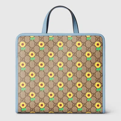 Gucci Kids' Printed Gg Tote Bag In Beige
