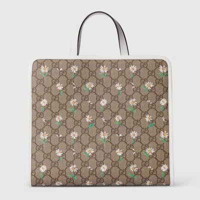 Gucci Kids' Printed Gg Tote Bag In Beige