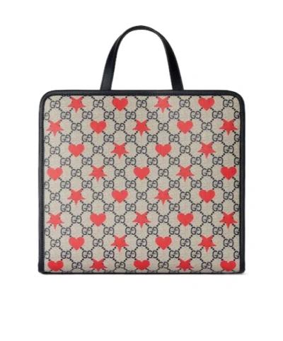 Gucci Printed Gg Tote Bag In Nude