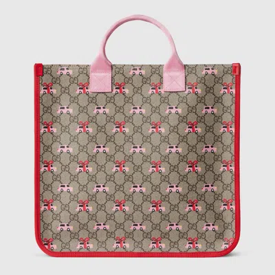 Gucci Printed Gg Tote Bag In Sand