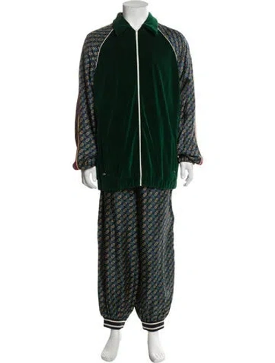 Pre-owned Gucci Printed Grosgrain Trim Lounge Set W/ Tags In Green