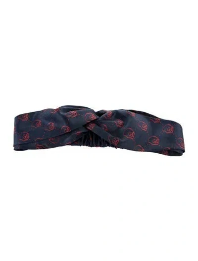 Pre-owned Gucci Printed Headband In Blue