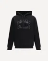 Gucci Men Black Sweatshirt With Hood With Drawstring And Front Logo In Cotton Man In Black