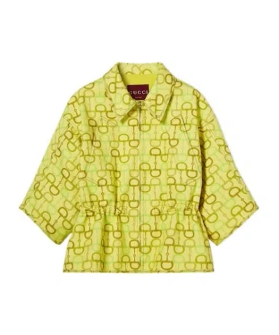 Gucci Printed  Jacket In Lime Green