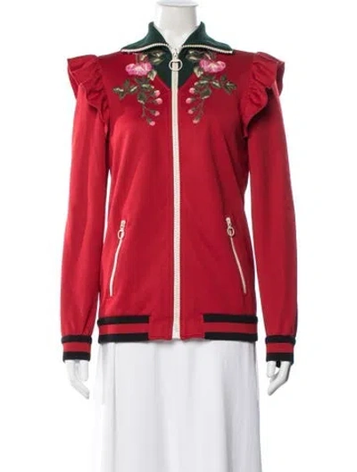 Pre-owned Gucci Printed Jacket In Red