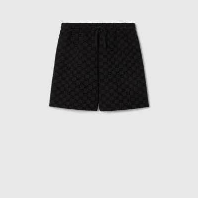 Gucci Printed Jersey Basketball Shorts In Black