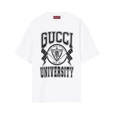 Pre-owned Gucci Printed Jersey T-shirt 'white'