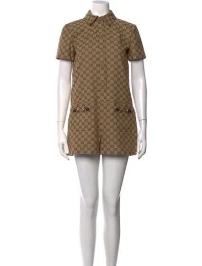 Pre-owned Gucci Printed Jumpsuit In Neutrals