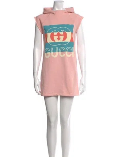 Pre-owned Gucci Printed Knee-length Dress In Pink