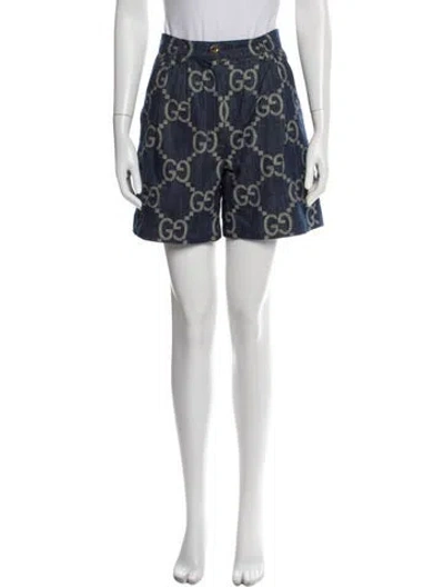 Pre-owned Gucci Printed Knee-length Shorts In Blue