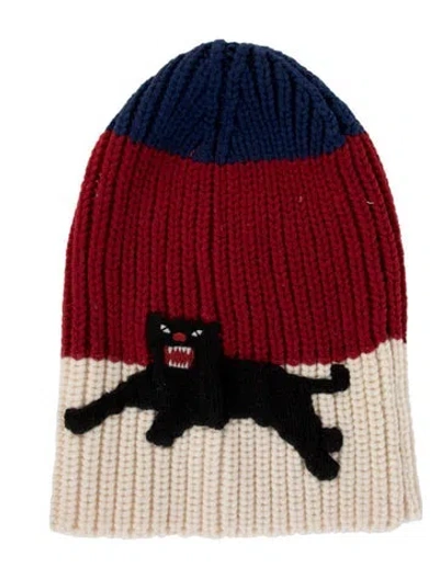 Pre-owned Gucci Printed Knitted Beanie In Red