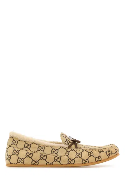 GUCCI PRINTED LEATHER LOAFERS
