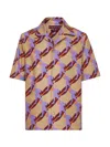 Gucci Bowling Cotton Popeline Shirt With All-over Surfer Print