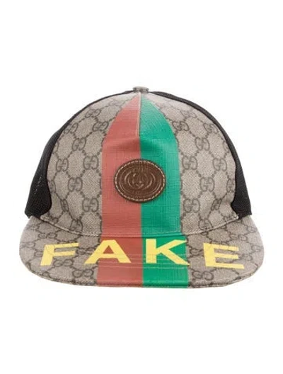 Pre-owned Gucci Printed Logo Baseball Cap In Neutrals