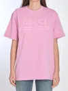 Gucci Printed Logo T-shirt In Pink