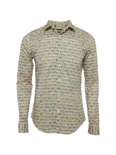 Pre-owned Gucci Printed Long-sleeve Shirt In Yellow