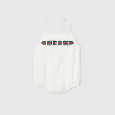 Gucci Babies' Printed Lycra Swimsuit In White