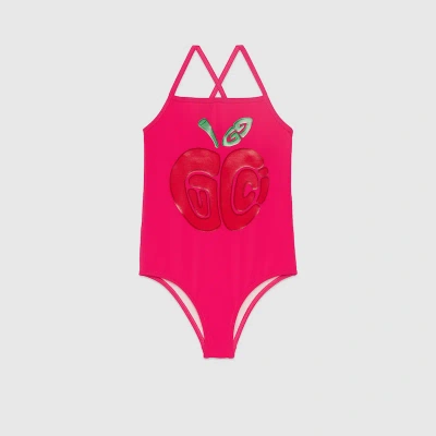 Gucci Kids' Printed Lycra Swimsuit In Pink