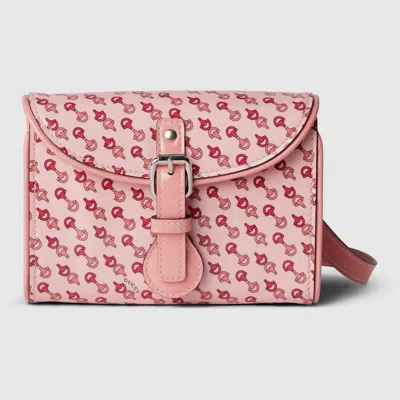 Gucci Kids' Printed Messenger Bag In Pink