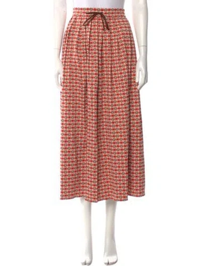 Pre-owned Gucci Printed Midi Length Skirt In Red