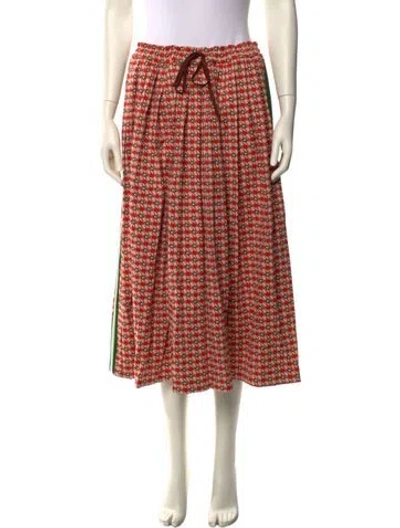 Pre-owned Gucci Printed Midi Length Skirt In Red