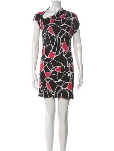 Pre-owned Gucci Printed Mini Dress In Black
