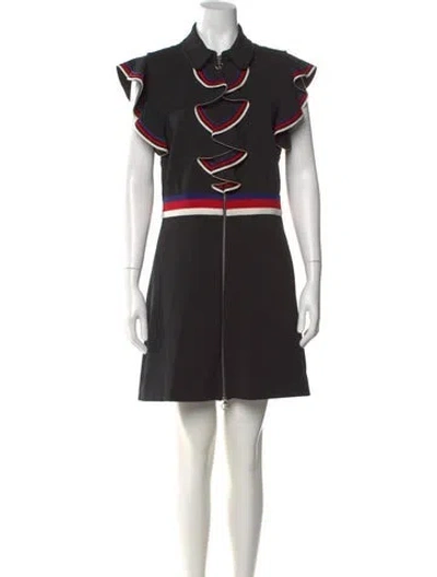 Pre-owned Gucci Printed Mini Dress In Black