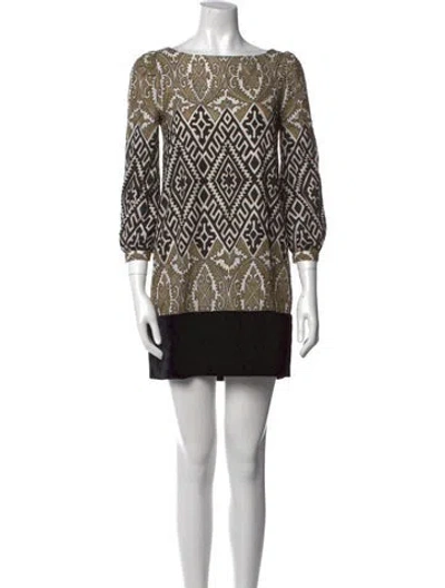Pre-owned Gucci Printed Mini Dress In Neutral