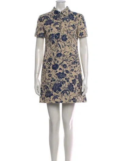 Pre-owned Gucci Printed Mini Dress W/ Tags In Neutral