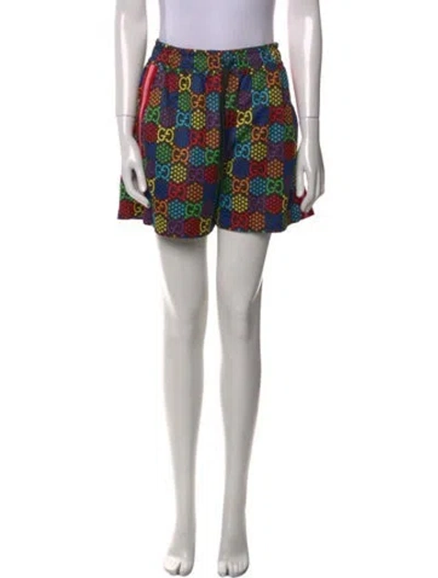 Pre-owned Gucci Printed Mini Shorts In Black