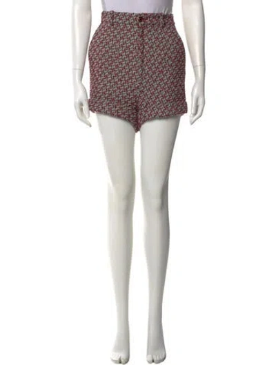 Pre-owned Gucci Printed Mini Shorts In Burgundy