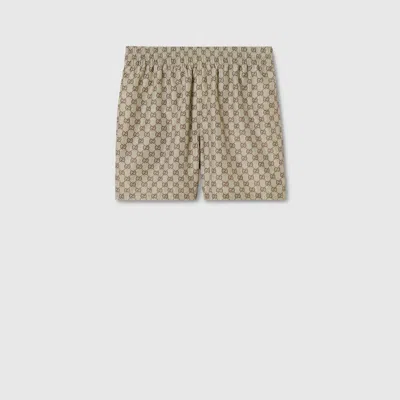 Gucci Printed Nylon Swim Shorts In Neutral