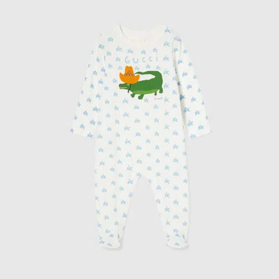 Gucci Babies' Printed One-piece In White