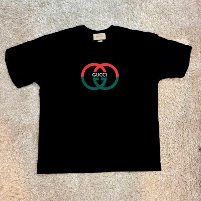 Pre-owned Gucci Printed Oversize T-shirt Men Size M In Black