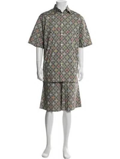 Pre-owned Gucci Printed Pajama Set In Multi