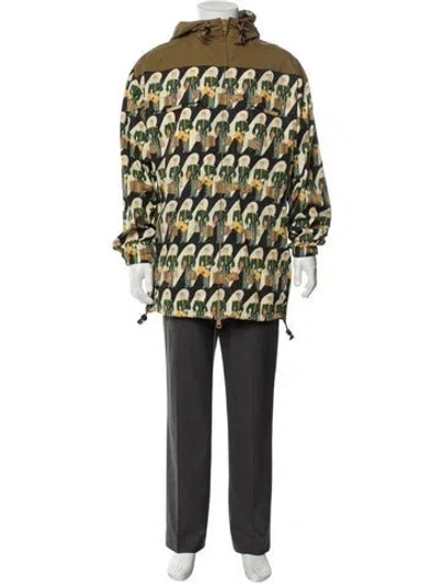 Pre-owned Gucci Printed Parka In Green