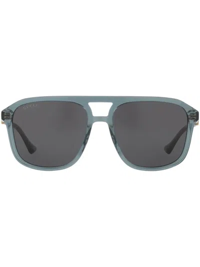 GUCCI PRINTED PILOT-FRAME SUNGLASSES