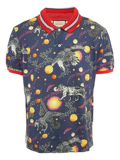 Pre-owned Gucci Printed Polo Shirt