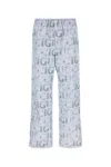 Gucci Polyester Pant With All-over Print And Elastic Waistband In Blue