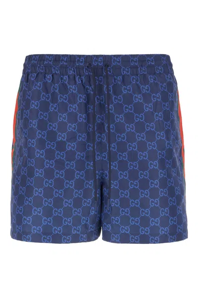 GUCCI PRINTED POLYESTER SWIMMING SHORTS