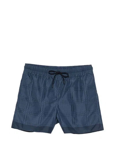 Gucci Printed Polyester Swimming Shorts In Blue