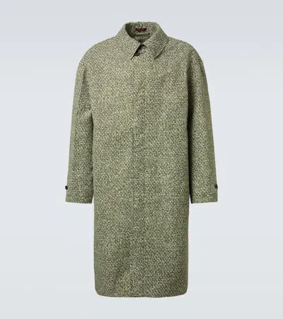 Gucci Mantel Aus Tweed In Green