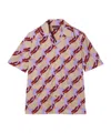 Gucci Multicolor Bowling Shirt With Cuban Collar And All-over Print In Cotton Man In Multi