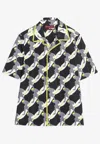 Gucci Printed Poplin Shirt With Beaded Fringe In Multi