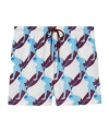 Gucci Nylon Swim Trunk With Surfer Print In White