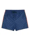 Gucci Blue Printed Technical Poplin Swim Shorts
